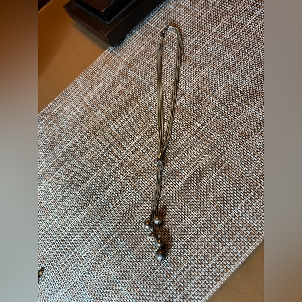 Elegant Silver Necklace with Beaded Accents